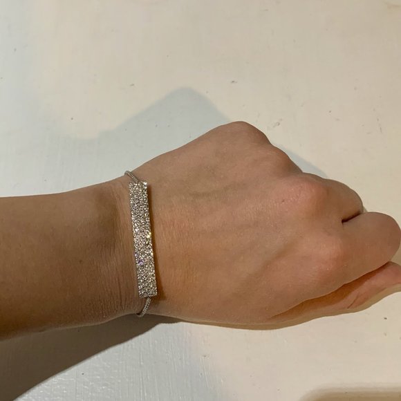Jewelry - Never Worn Silver Bracelet w Swarovski Crystals